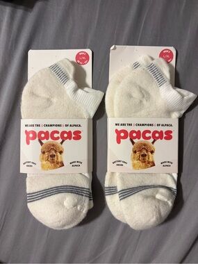 2 pair Pacas Men’s Ankle Socks - White - L/XL